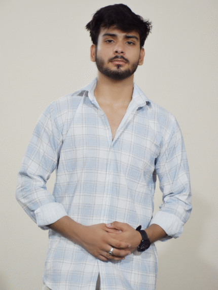 Light Blue Plaid Shirt